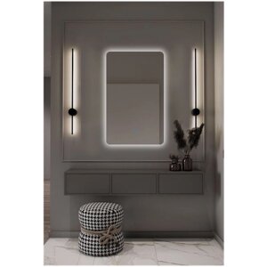 Зеркало для ванной Prisma 50*70 прямоугольное вертикальное "парящее" с нейтральной LED-подсветкой