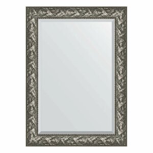 Зеркало Evoform Exclusive BY 3468 79x109 с фацетом в багетной раме, византия серебро