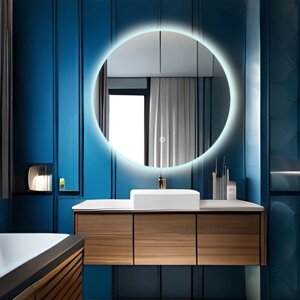 Зеркало круглое "парящее" Муза D70 для ванной с холодной LED-подсветкой