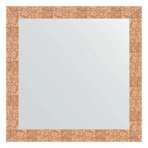 Зеркало настенное EVOFORM в багетной раме соты медный, 76х76 см, для гостиной, прихожей, кабинета, спальни и ванной комнаты, BY 3242