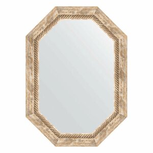 Зеркало настенное Polygon EVOFORM в багетной раме прованс с плетением, 53х73 см, для гостиной, прихожей, кабинета, спальни и ванной комнаты, BY 7117