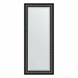 Зеркало настенное с фацетом EVOFORM в багетной раме чёрный ардеко, 65х155 см, для гостиной, прихожей, кабинета, спальни и ванной комнаты, BY 1185