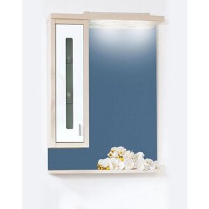 Зеркало-шкаф Бриклаер Бали 62 светлая лиственница, белый глянец L