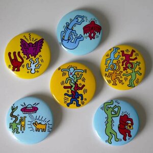 Значок Кит Харинг Keith Haring. Набор 6 штук.