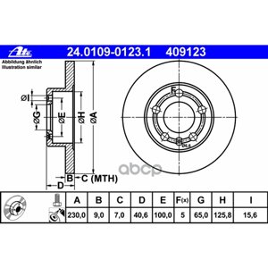 24.0109-0123.1_Диск Тормозной Задний! Audi A2/A3/Tt, Vw Bora/Golf 1.4-1.9Tdi 96> Ate арт. 24.0109-0123.1