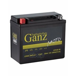Аккумулятор Ganz Мото Agm 20 А/Ч Прямая 177X88x155 Cca350 А Gtx20-Bs GANZ арт. GN12201