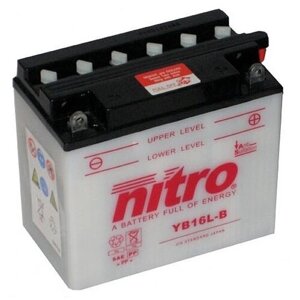 Аккумулятор nitro YB16L-BN, 12V, AGM