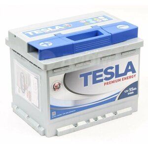Аккумулятор Tesla Premium 55 А. ч Прямая полярность, кубик (107х175х190). Сербия