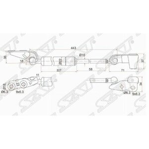 Амортизатор крышки багажника TOYOTA IPSUM M2# 01-09 RH