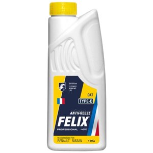 Антифриз Felix Type D G11 Готовый -40c Желтый 1 Кг 430206332 Felix арт. 430206332