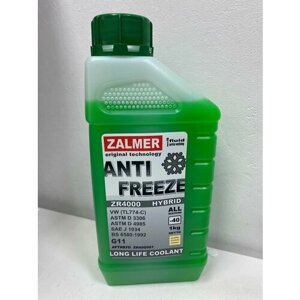 Антифриз zalmer ZR4000 LLC G11, зеленый 1 кг. для hyundai, kia , toyota, PSA, LADA, LIFAN бренд zalmer арт. ZR40G001