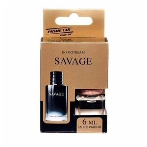 Ароматизатор для авто подвесной флакон, с деревянной крышкой 6мл. Perfume - Savage, Prime car, 1 шт