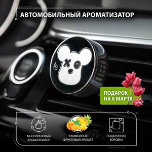 Ароматизатор для автомобиля многоразовый на дефлектор автопарфюм освежитель воздуха в машину CAROMIC медальон мишка