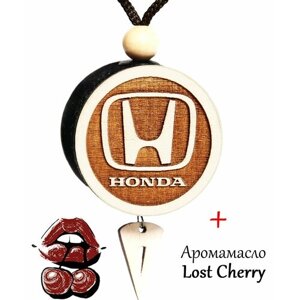Ароматизатор (парфюм) в машину / освежитель воздуха / Пахучка в авто диск 3D белое дерево Honda, аромат № 39 Lost Cherry