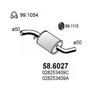 ASSO 586027 Глушитель средняя часть