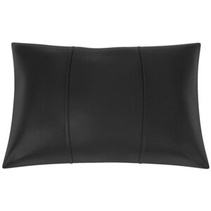 Автомобильная подушка для Lifan Solano 1 (Лифан Солано 1). Экокожа. Середина: чёрная гладкая экокожа. Боковины: чёрная экокожа с перфорацией. 1 шт.
