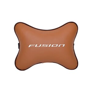 Автомобильная подушка на подголовник экокожа Fox с логотипом автомобиля FORD Fusion