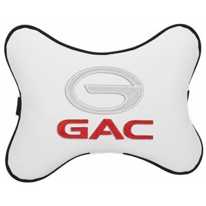 Автомобильная подушка на подголовник экокожа Milk с логотипом автомобиля GAC