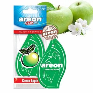 Автомобильный ароматизатор "AREON Refreshment", 5 штук, аромат "Green Apple"