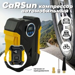 Автомобильный компрессор (насос) CaRSun для авто и велосипедов, черно-желтый