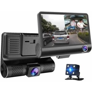 Автомобильный видеорегистратор с 3 камерами VIDEO CARDVR Full HD / Видеокамера
