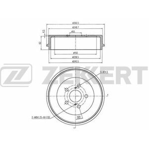 Барабан тормозной ZEKKERT bs5167 для Toyota Avensis