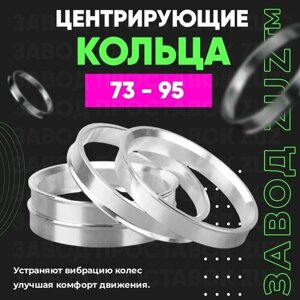 Центровочные кольца для дисков 73 - 95 (алюминиевые) 4шт. переходные центрирующие проставочные супинаторы на ступицу