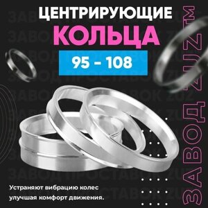 Центровочные кольца для дисков 95 - 108 (алюминиевые) 4шт. переходные центрирующие проставочные супинаторы на ступицу