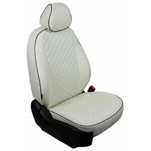 Чехлы на сиденья "АВТОПИЛОТ" из экокожи РОМБ для Toyota Prius III с 09-15г. Белый, Белый. ta-pr-p09-bb-r