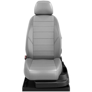 Чехлы на сиденья BMW X1 (F-48) (БМВ Х1 ф48) F-48 с 2015-н. в. джип 5 мест серый-серый