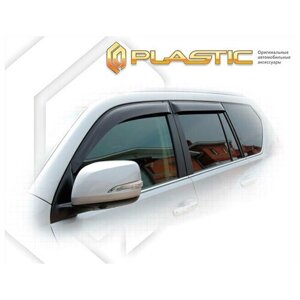 Дефлекторы боковых окон для Toyota Land Cruiser Prado 2013-2017 Полупрозрачный с хром молдингом