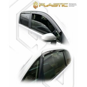 Дефлекторы боковых окон для Toyota Porte хэтчбек 3 дв. II поколение 2012-2020 Полупрозрачный с хром молдингом