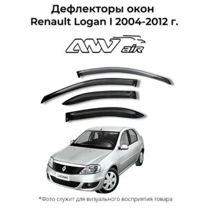 Дефлекторы окон Рено Логан I 2004-2012 г. Ветровики Renault Logan I 2004-2012 г.