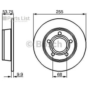 Диск Тормозной Audi: A6 97-05, A6 Avant 97-05 Bosch арт. 0986478704