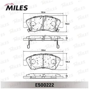 Дисковые тормозные колодки передние MILES E500222 для Honda Civic, Honda Jazz (4 шт.)