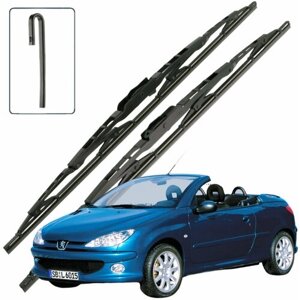 Дворники Peugeot 206 (1) 2D Пежо 206 открытый кузов рест 2003 2004 2005 2006 2007 Щетки стеклоочистителя каркасные для автомобиля 650мм-400мм к-т 2шт