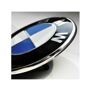 Эмблема для BMW 74 мм на капот-багажник синяя Значок на капот и багажник