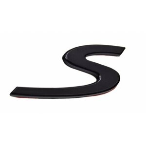 Эмблема S на багажник для Porsche пластик черный глянец
