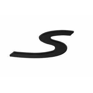 Эмблема S на багажник для Porsche пластик черный мат