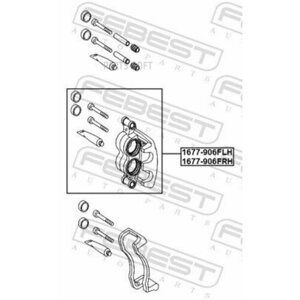 FEBEST 1677906FRH Суппорт тормозной передний правый (со скобой)
