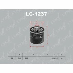 Фильтр масляный для автомобиля Hyundai, LYNXAUTO LC-1237 (1 шт.)