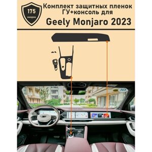 Geely Monjaro 2023/ Комплект матовых защитных пленок ГУ+Консоль