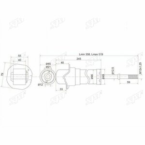 Ipsaip_st-48530-09E60 амортизатор задний toyota avensis 03-08 LH RH