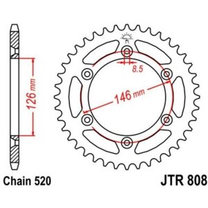 JT sprockets JTR80844 JTR80844_звезда ведомая JTR808.44
