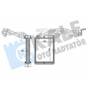 KALE 346540 Радиатор отопителя для а/м Ford Fusion (02-Fiesta (01-