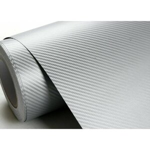 Карбоновая пленка - 3D карбон серый, виниловая для оклейки кузова авто 50 х 152см