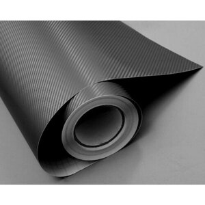 Карбоновая пленка - 3D карбон, виниловая для оклейки кузова авто - 100*152 см, цвет: темно-серый