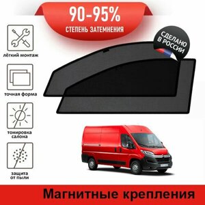 Каркасные шторки LATONIK PREMIUM на Citroen Jumper, 2рестайлинг (2014-н. в.) фургон на передние двери на магнитах с затемнением 90-95%