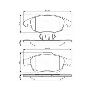 Колодки тормозные дисковые передние для Ситроен Ц4 Б7 2014-2021 год выпуска (Citroen C4 B7) BOSCH 0 986 495 258