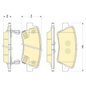 Колодки тормозные hyundai solaris 10-sonata V (NF) 05-KIA SOUL 09- задние 6134949 girling 6134949